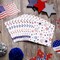 50 Pack Patriotic Party Supplies Stars Firework Paper Napkins 4th of July 6.5'' X 6.5'' Red, White,Blue.​
